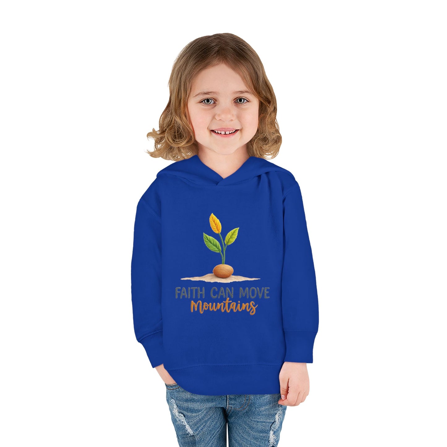 Toddler Hoodie - "Faith Can Move Mountains" Plant Graphic