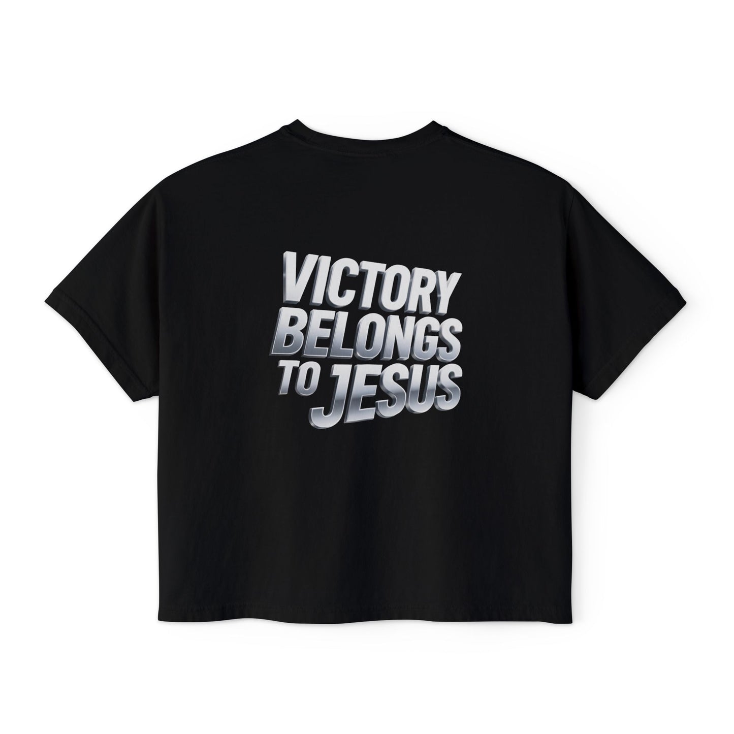 Victory Belongs to Jesus Boxy Tee — Christian Faith Graphic Tee