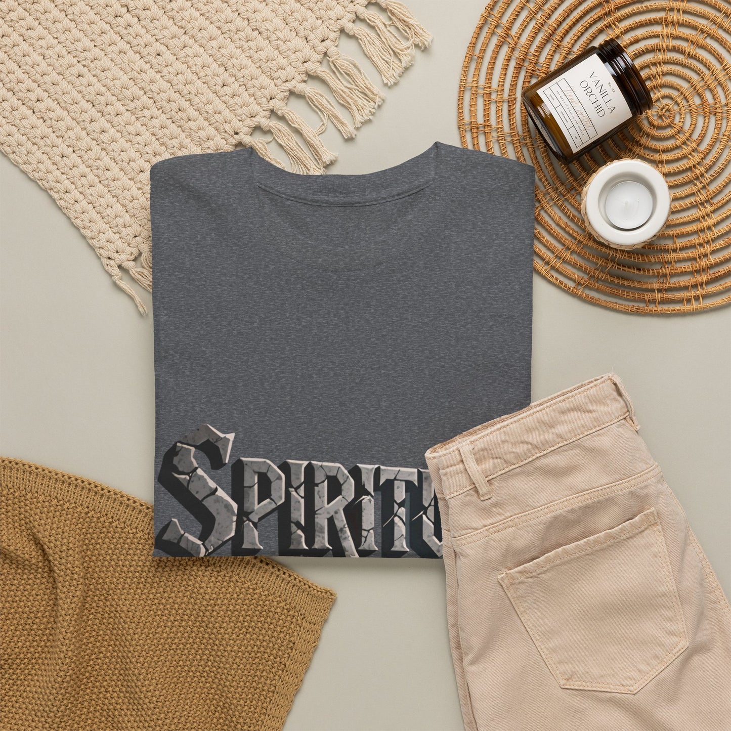 Spiritual Warrior T-Shirt — Gothic Lettering Faith & Strength Tee