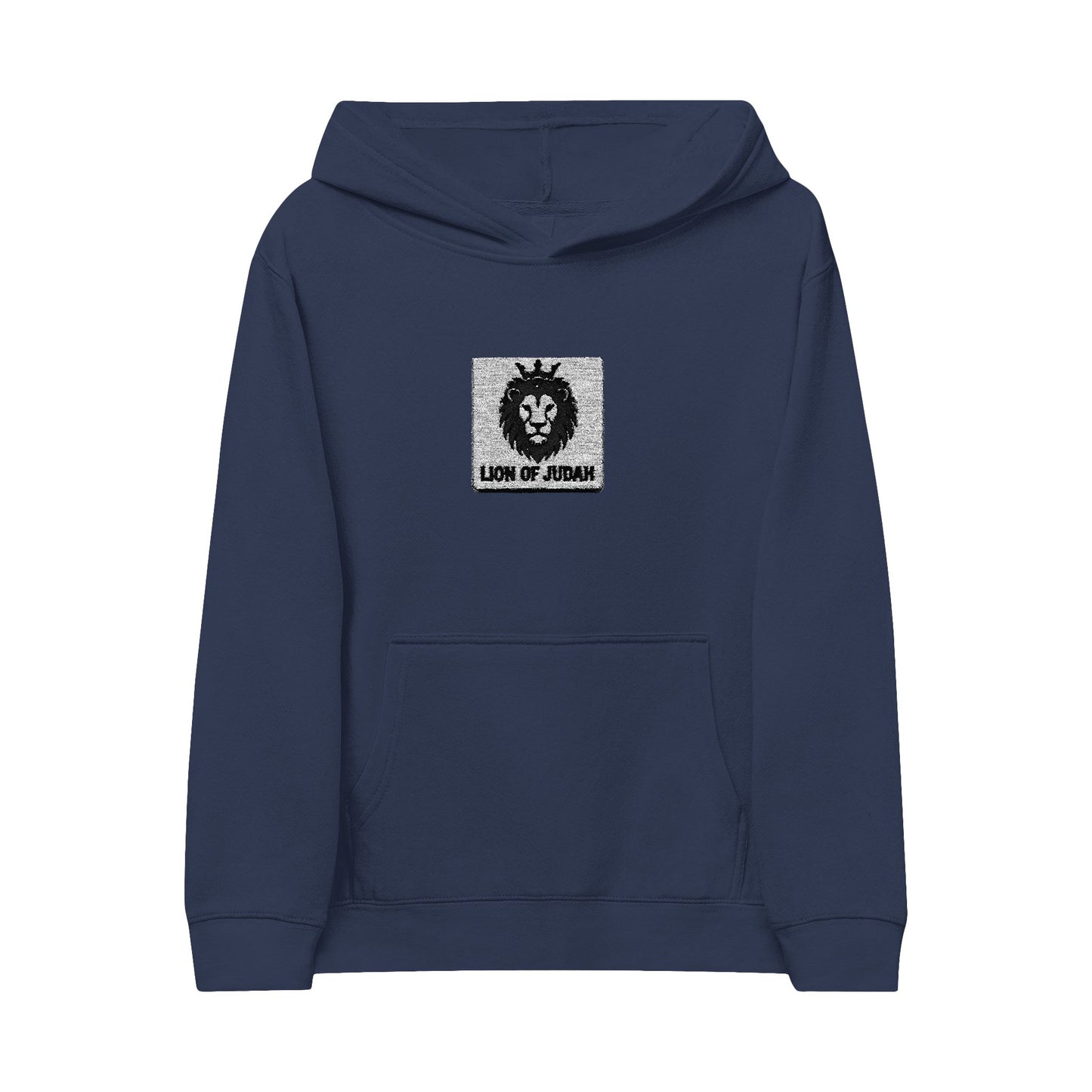 Kids Lion Embroidered Hoodie - 'Live & Roar' Fleece Pullover
