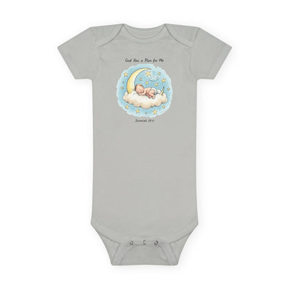 Baby Onesie - 'God Has a Plan for Me' Sleeping Moon Newborn Bodysuit