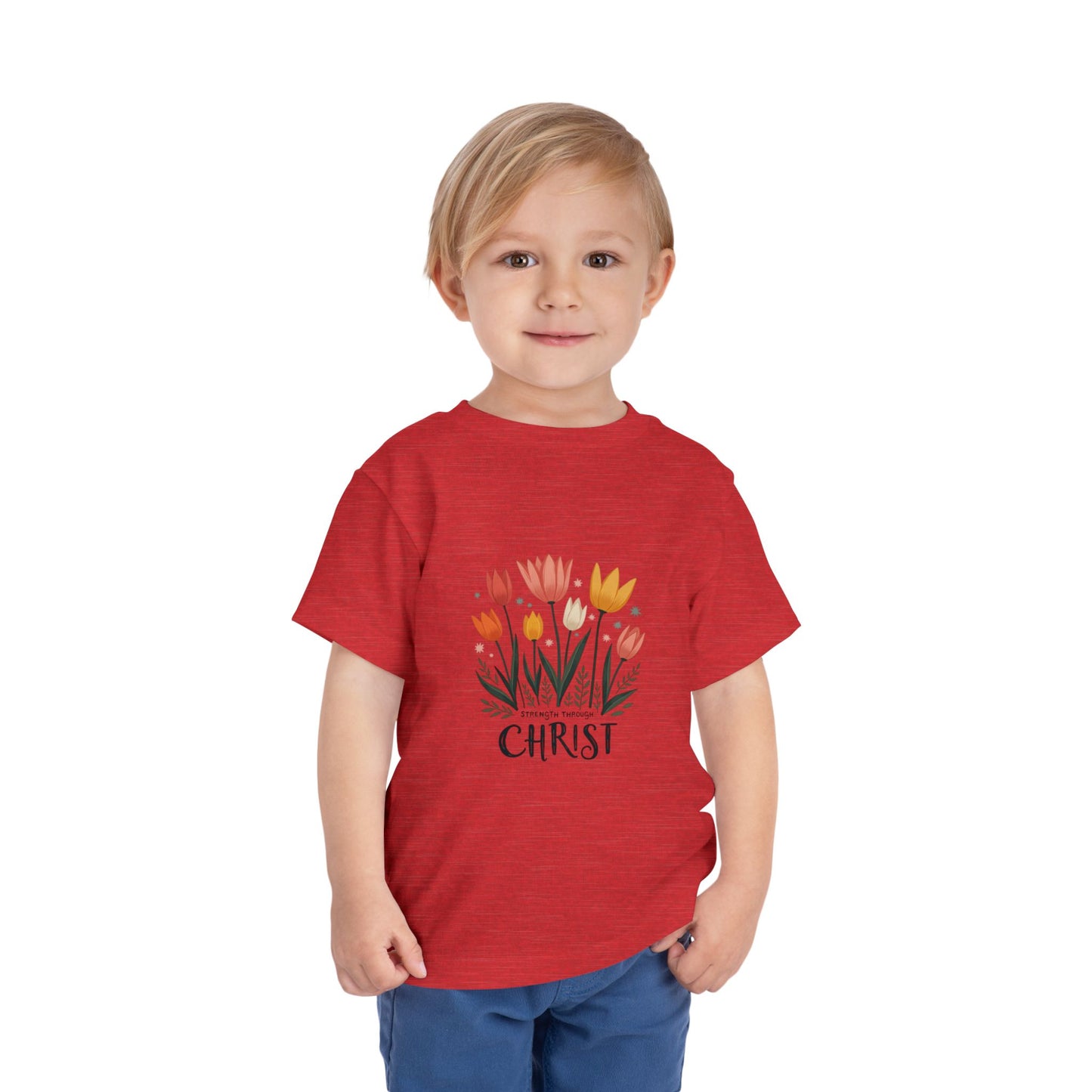 Cute Tulip Floral Christ Tee for Toddlers | Daily Faith Inspiration | Ideal Gift for Kids