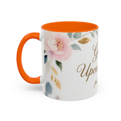 Grace Upon Grace Coffee Mug — Floral John 1:16 Scripture Accent Mug