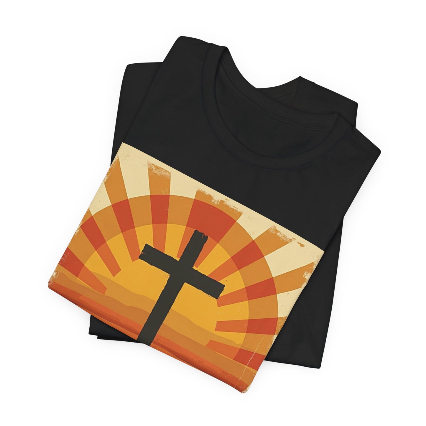 Jesus Saves Cross tee | Christian faith shirt, sunrise graphic | Perfect Gift for Mom and Dad | Friends and Family Shirt