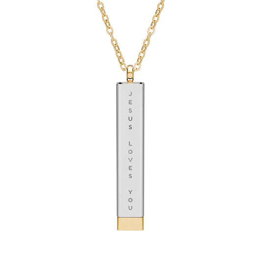 Jesus Loves You Sliding Bar Necklace