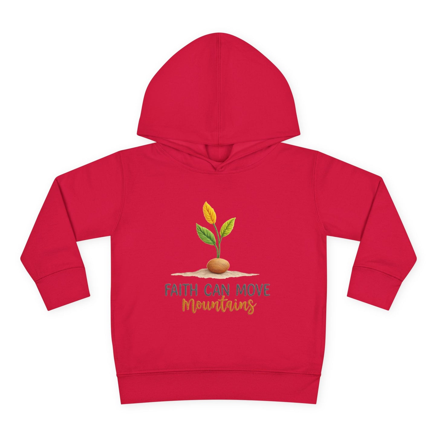 Toddler Hoodie - "Faith Can Move Mountains" Plant Graphic