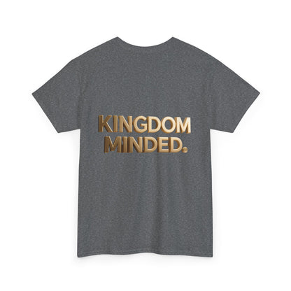 Faith & Focus Tee — Gold Typography Cotton Shirt