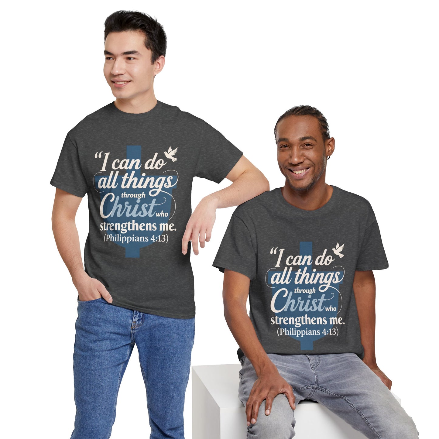 Philippians 4:13 Cotton Tee — "I Can Do All Things" Christian Prayer T-Shirt