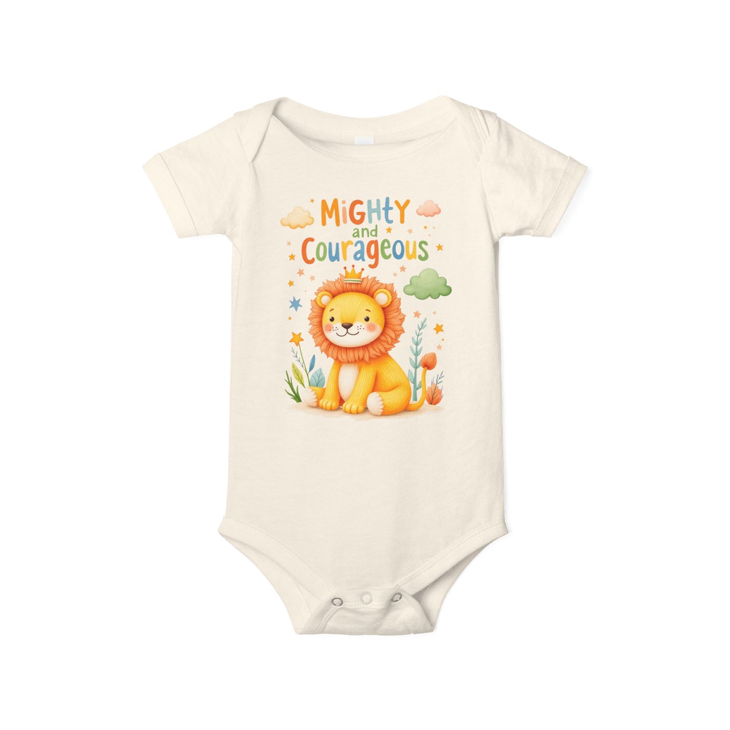Mighty and Courageous Lion Infant One‑Piece Bodysuit | Perfect Gift for Baby Showers | Birthday Gifts