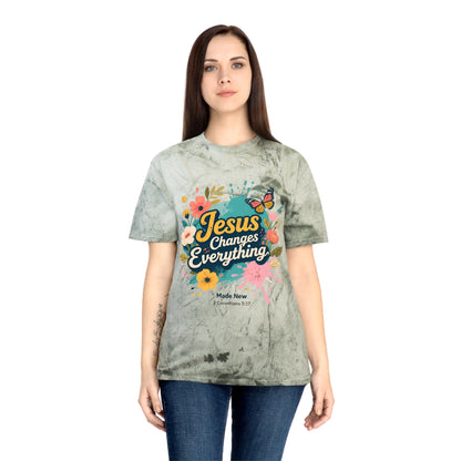 Jesus Changes Everything T-Shirt — Floral Butterfly Christian Tee
