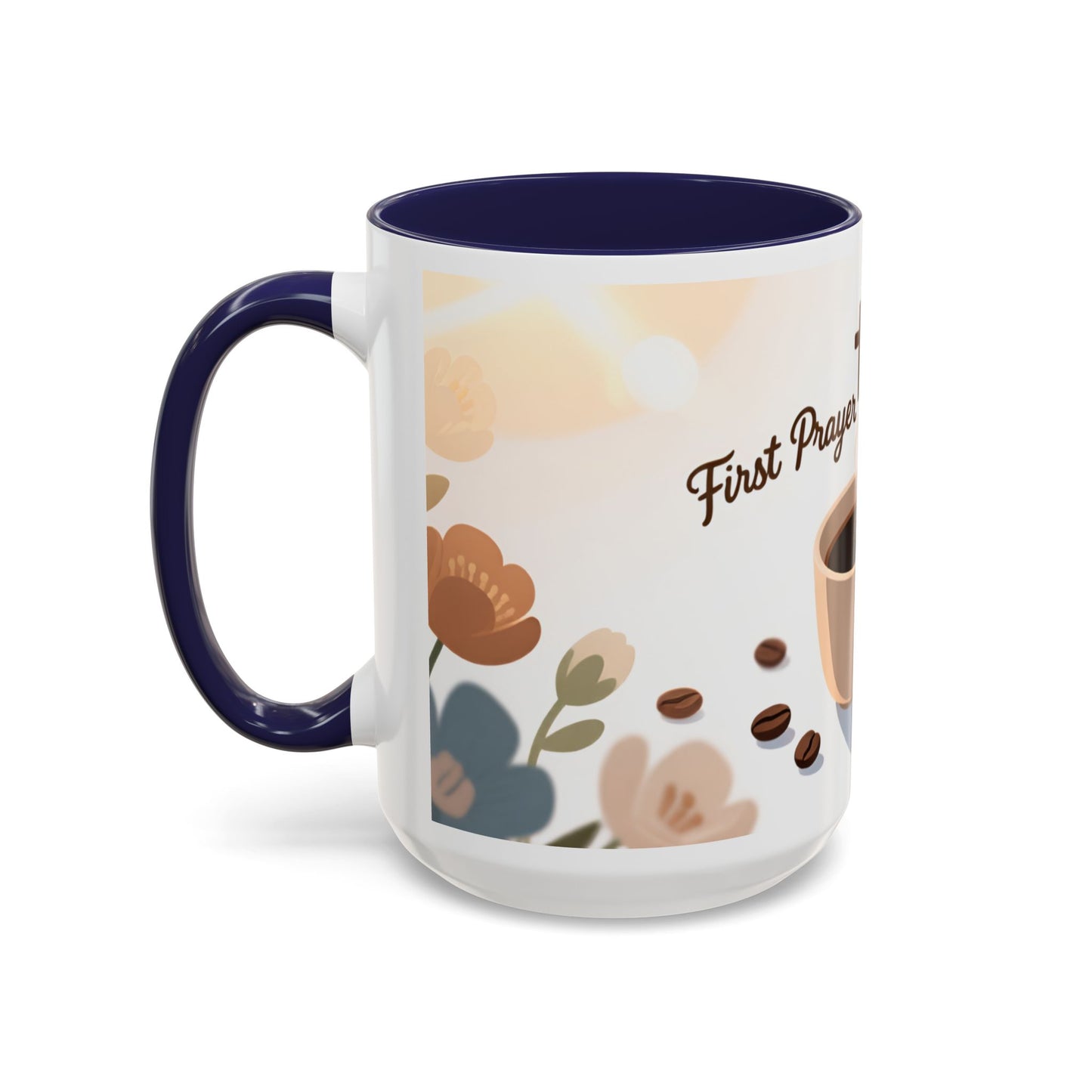 Prayer Then Coffee Mug — Christian Scripture Coffee Cup (1 Thessalonians 5:17) (Multi Color )
