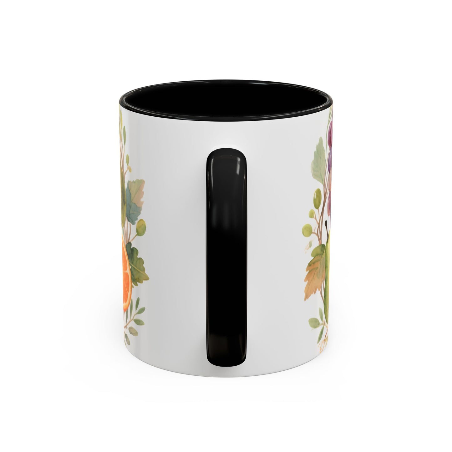 Christian Fruit of the Spirit Accent Coffee Mug — Galatians 5:22-23 Floral Scripture Design (11/15oz)