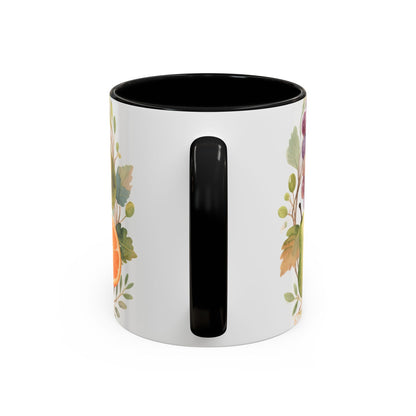 Christian Fruit of the Spirit Accent Coffee Mug — Galatians 5:22-23 Floral Scripture Design (11/15oz)