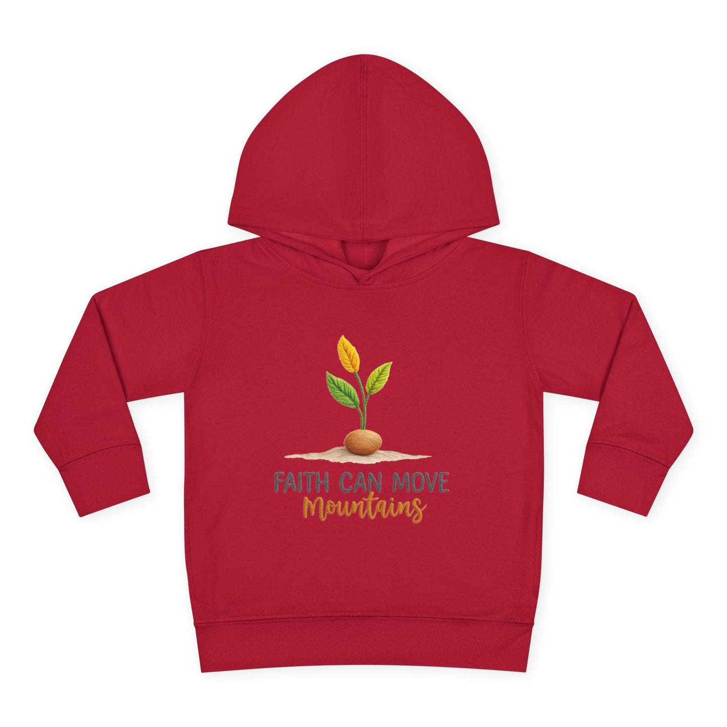 Toddler Hoodie - "Faith Can Move Mountains" Plant Graphic