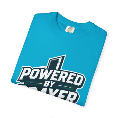 Powered by Prayer T‑Shirt — Faith Graphic Tee with Cross