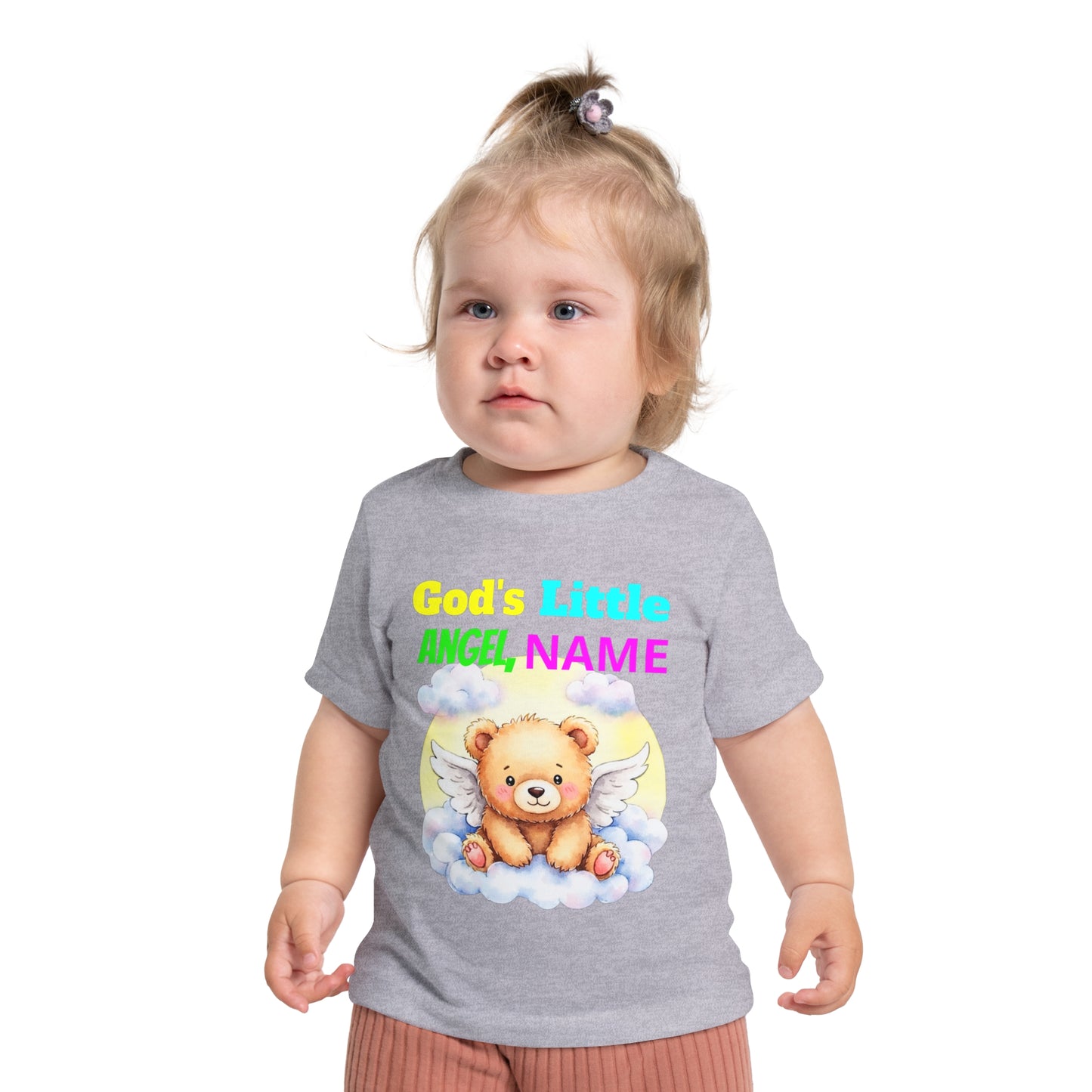 Baby T-Shirt — Personalized "God's Little Angel" Teddy Design