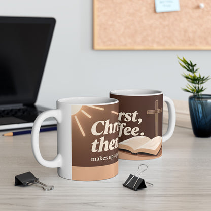 Christ First Then Coffee mug | Christian faith coffee mug, scripture morning cup