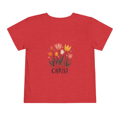 Cute Tulip Floral Christ Tee for Toddlers | Daily Faith Inspiration | Ideal Gift for Kids