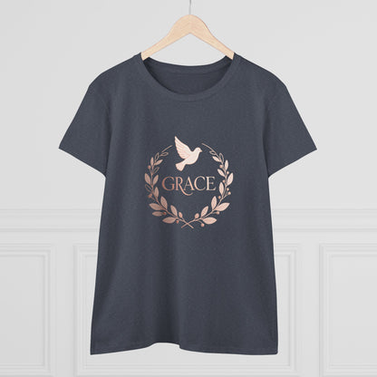 Graceful Dove Wreath Tee — Women's Rose-Gold Reminder Tee