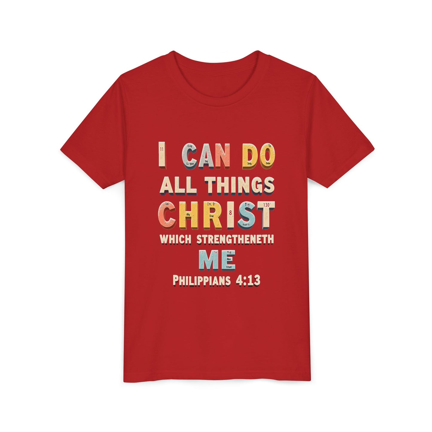 I Can Do All Things Christ Youth Tee | Philippians 4:13 Christian Kids Shirt