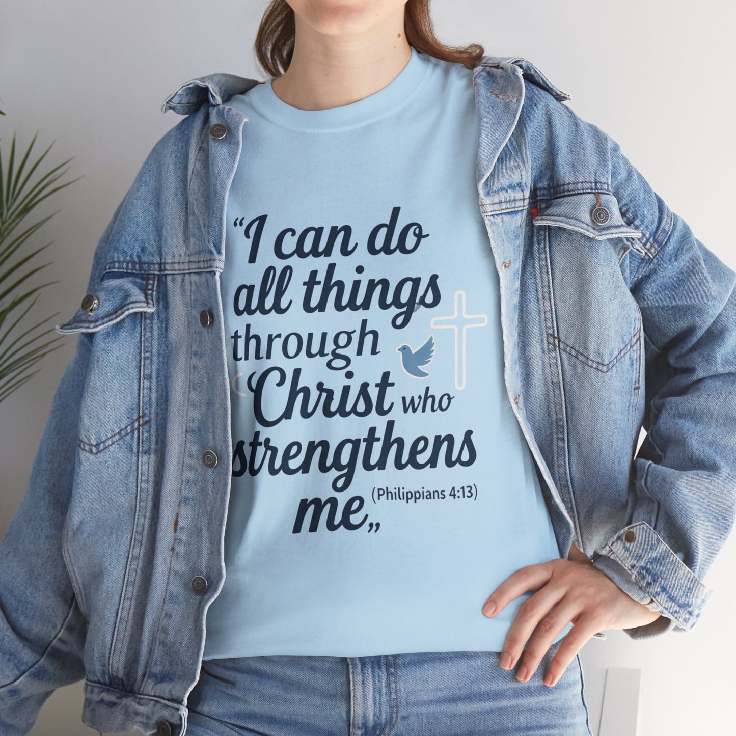 Inspirational Christian T-Shirt - "I Can Do All Things Through Christ" Bible Verse Tee