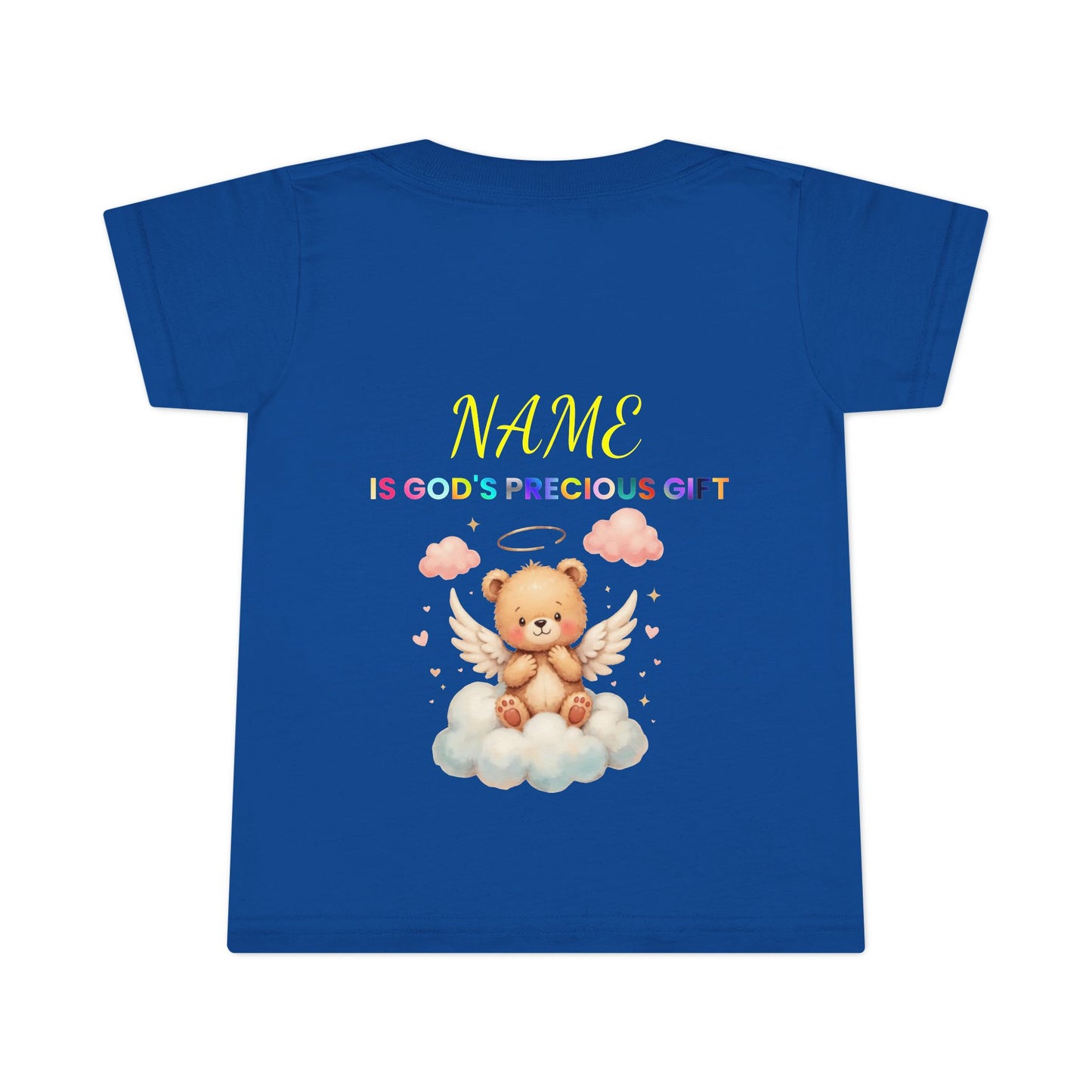 Toddler T-Shirt — Personalized "Child's Name Is God’s Precious Gift" Angel Bear Tee