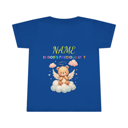 Toddler T-Shirt — Personalized "Child's Name Is God’s Precious Gift" Angel Bear Tee
