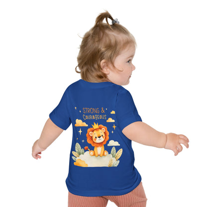 Strong & Courageous Lion Baby T-Shirt — Cute Nursery Tee for Baby Shower & Newborn