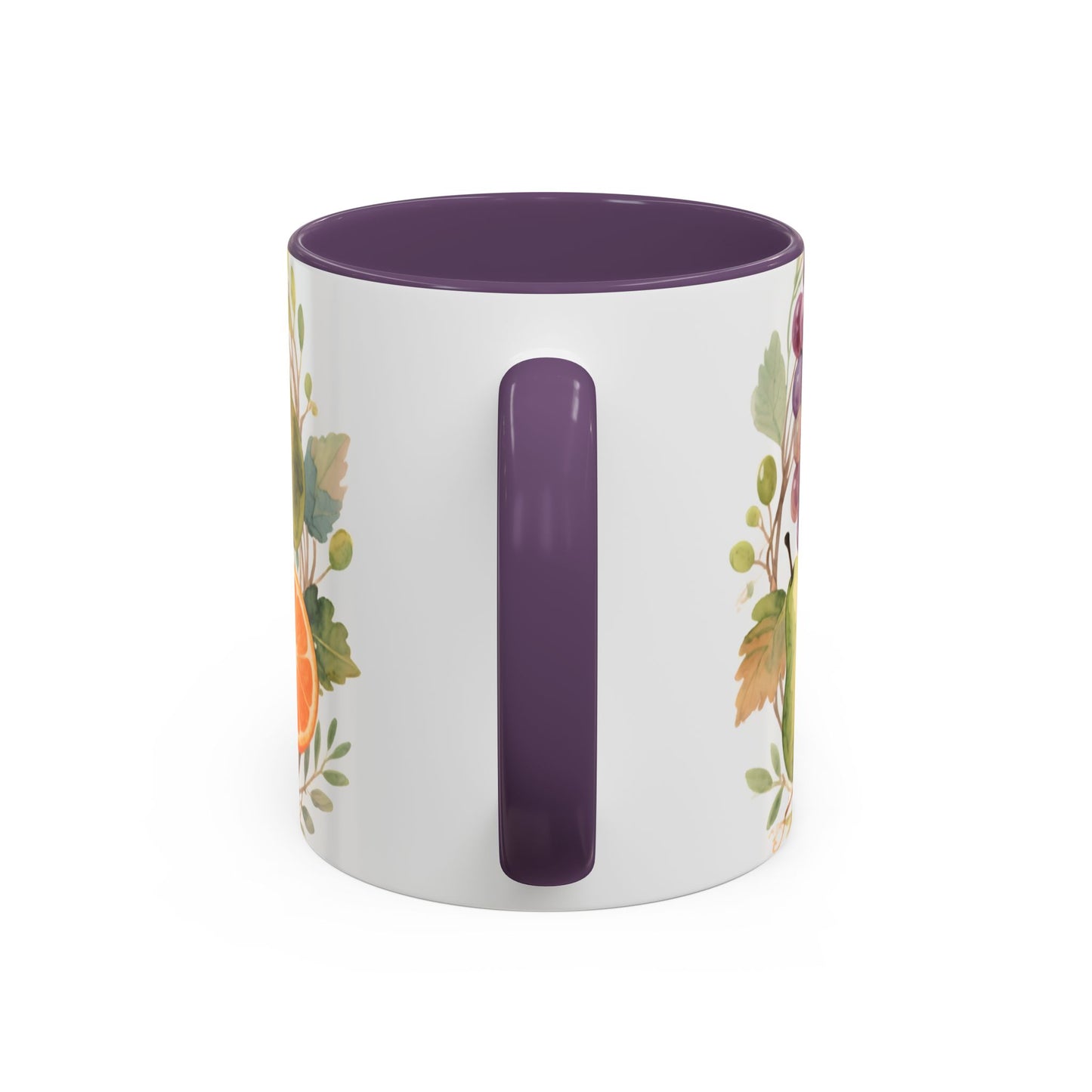 Christian Fruit of the Spirit Accent Coffee Mug — Galatians 5:22-23 Floral Scripture Design (11/15oz)