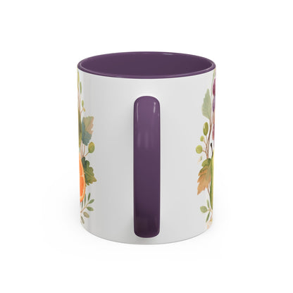 Christian Fruit of the Spirit Accent Coffee Mug — Galatians 5:22-23 Floral Scripture Design (11/15oz)