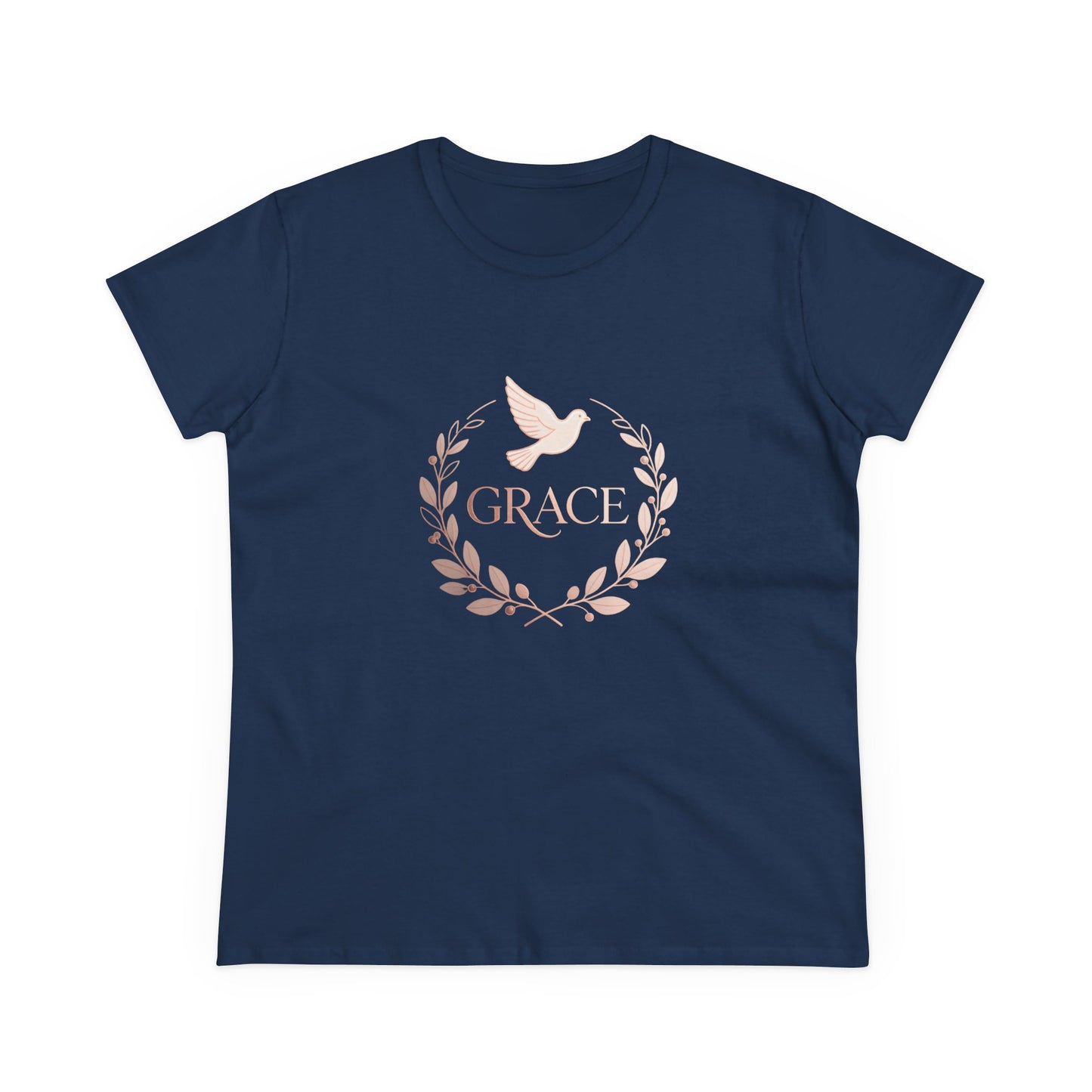 Graceful Dove Wreath Tee — Women's Rose-Gold Reminder Tee
