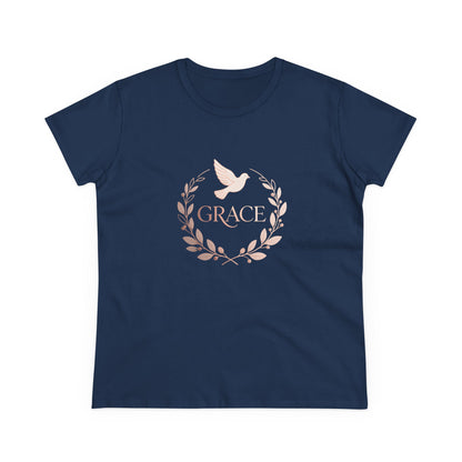 Graceful Dove Wreath Tee — Women's Rose-Gold Reminder Tee