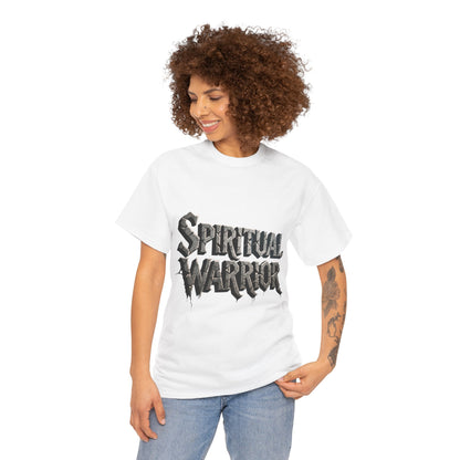 Spiritual Warrior T-Shirt — Gothic Lettering Faith & Strength Tee