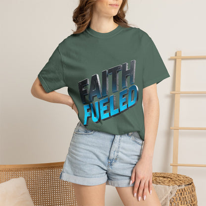 Faith Fueled Garment-Dyed Tee — Vintage Two-Tone Christian T-Shirt