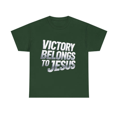 Victory Belongs to Jesus T-Shirt — Heavyweight Christian Faith Tee