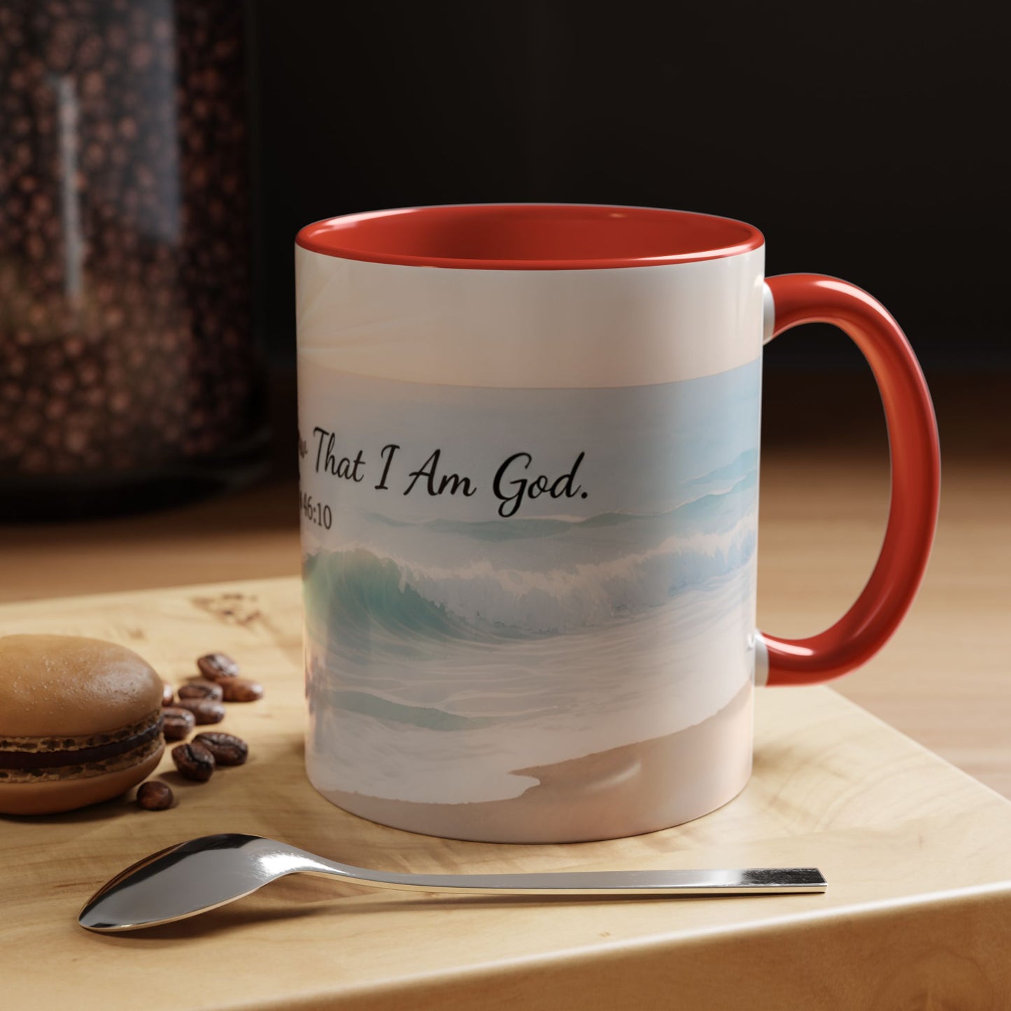 Psalm 46:10 Ocean Coffee Mug – "Be Still and Know That I Am God" Inspirational Ceramic