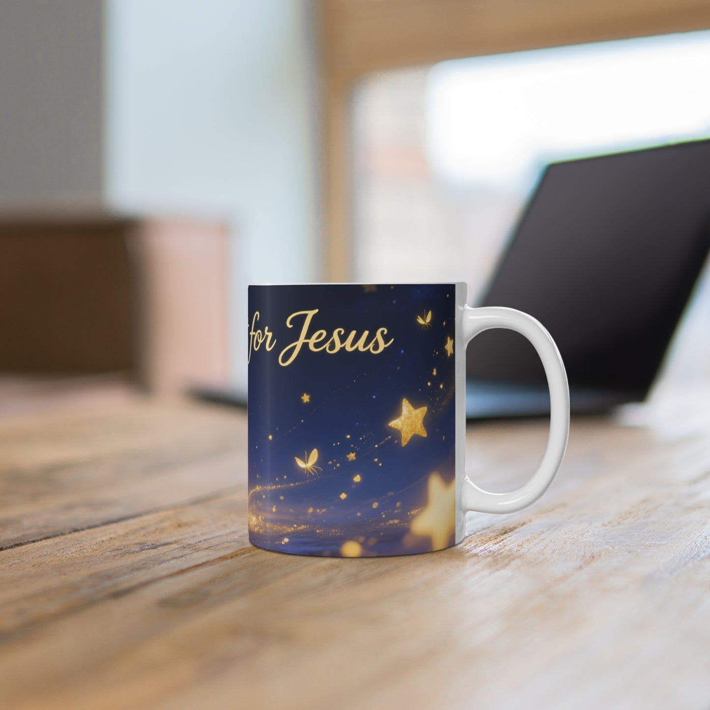Shine Bright for Jesus 11oz Inspirational Christian Mug — Matthew 5:16 Lantern Design