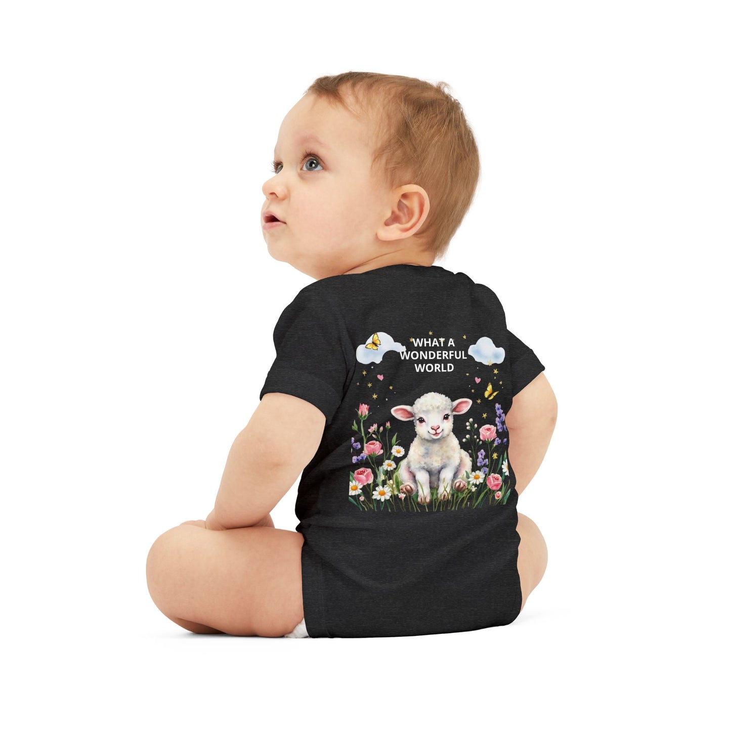 Infant Onesie - "God Made Me Special" Lamb Baby Bodysuit (What a Wonderful World)