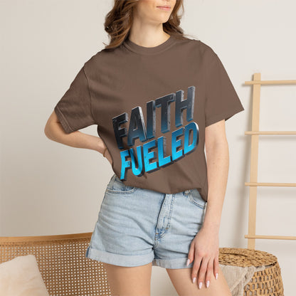 Faith Fueled Garment-Dyed Tee — Vintage Two-Tone Christian T-Shirt