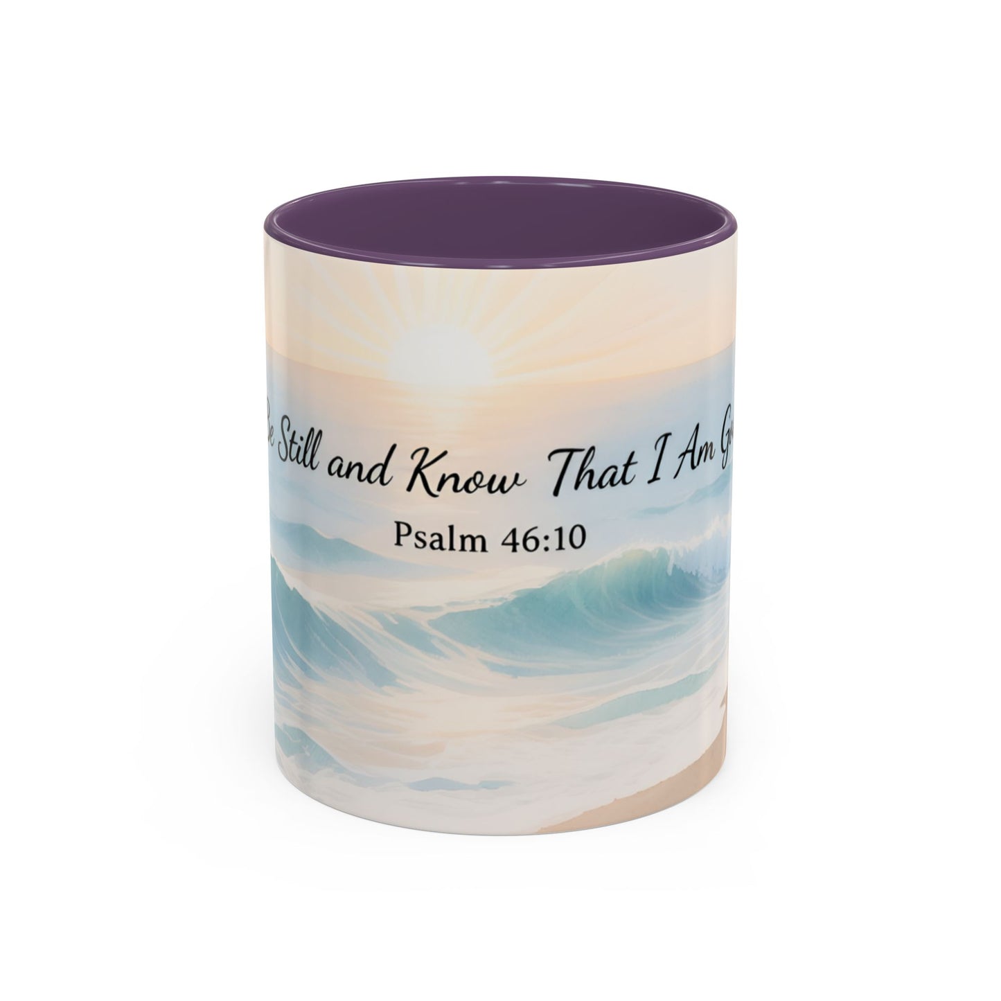 Psalm 46:10 Ocean Coffee Mug – "Be Still and Know That I Am God" Inspirational Ceramic