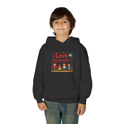 Love One Another Youth Hoodie — Kids' Inclusive Friendship Sweatshirt