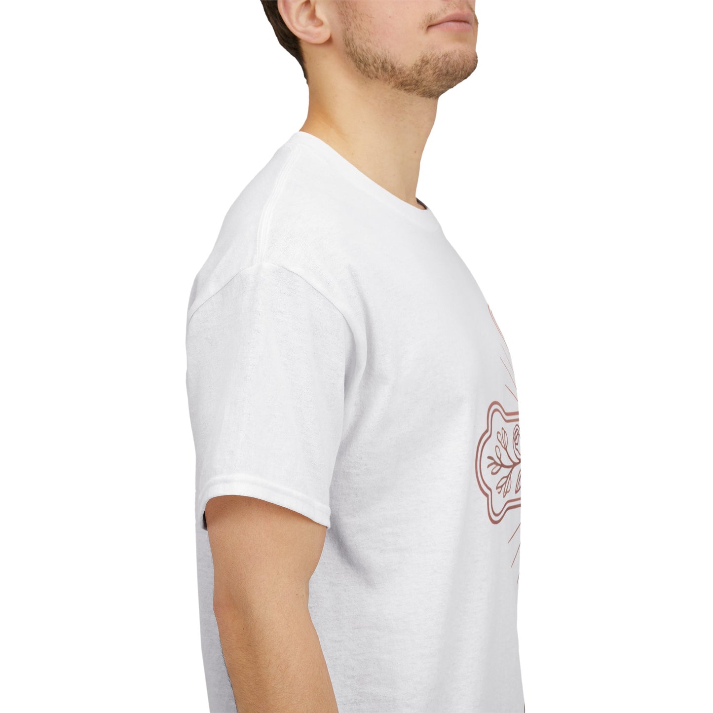 Floral Cross Tee – Delicate Pink Botanical Christian T-Shirt