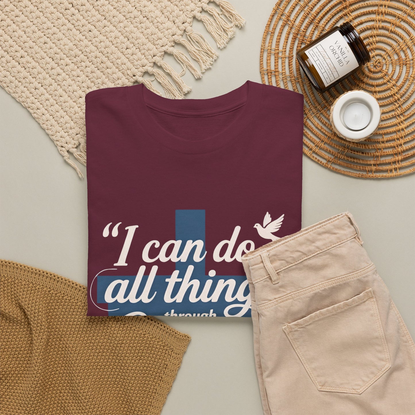 Philippians 4:13 Cotton Tee — "I Can Do All Things" Christian Prayer T-Shirt
