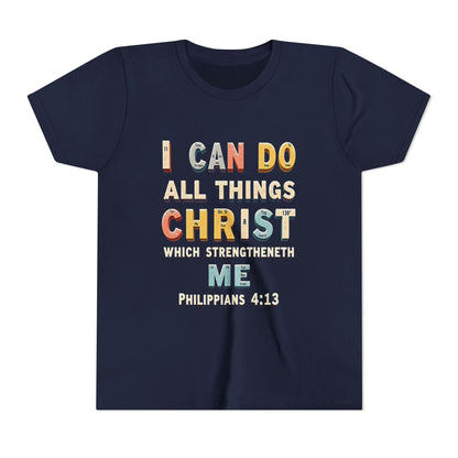 I Can Do All Things Christ Youth Tee | Philippians 4:13 Christian Kids Shirt