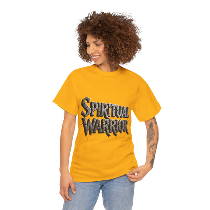 Spiritual Warrior T-Shirt — Gothic Lettering Faith & Strength Tee