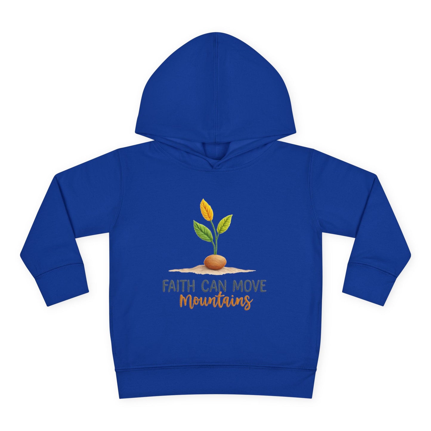 Toddler Hoodie - "Faith Can Move Mountains" Plant Graphic