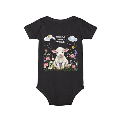 Infant Onesie - "God Made Me Special" Lamb Baby Bodysuit (What a Wonderful World)