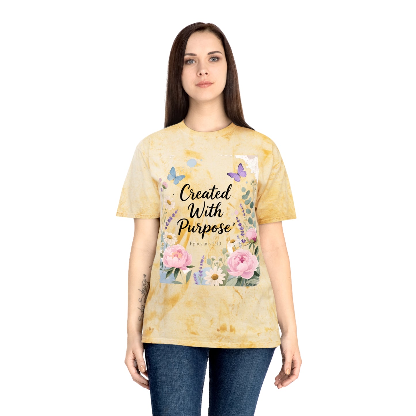 Created With Purpose Floral T‑Shirt Meaningful Gifts