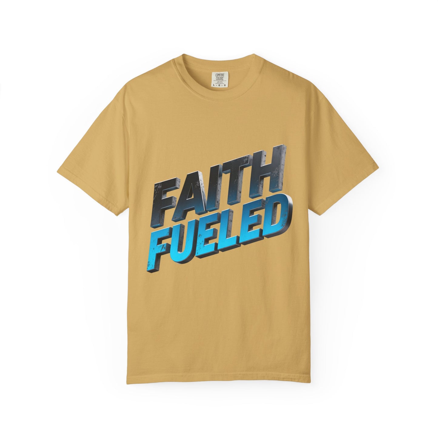 Faith Fueled Garment-Dyed Tee — Vintage Two-Tone Christian T-Shirt