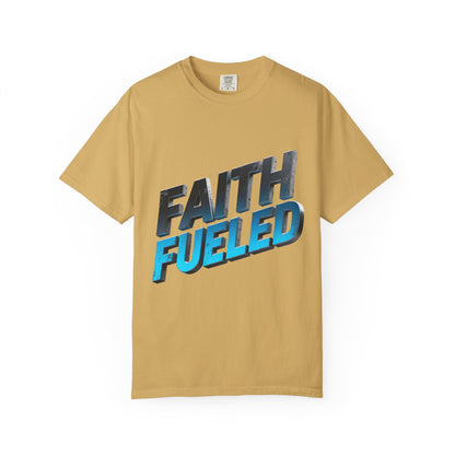 Faith Fueled Garment-Dyed Tee — Vintage Two-Tone Christian T-Shirt